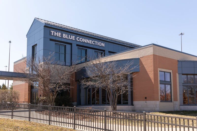 The Blue Connection on the Allendale Campus.