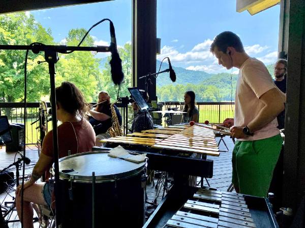 The New Music Ensemble performs at Great Smoky Mountains National Park.