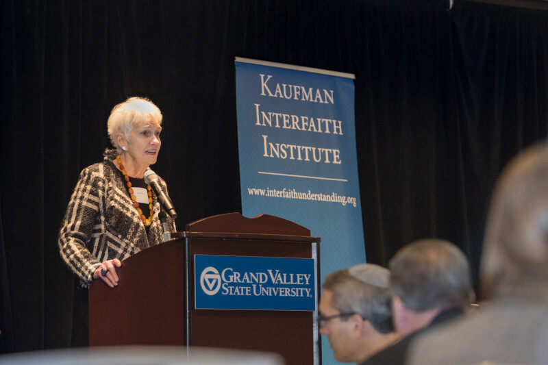 Sylvia Kaufman discussing the rich history and important work of the Kaufman Interfaith Institute. 