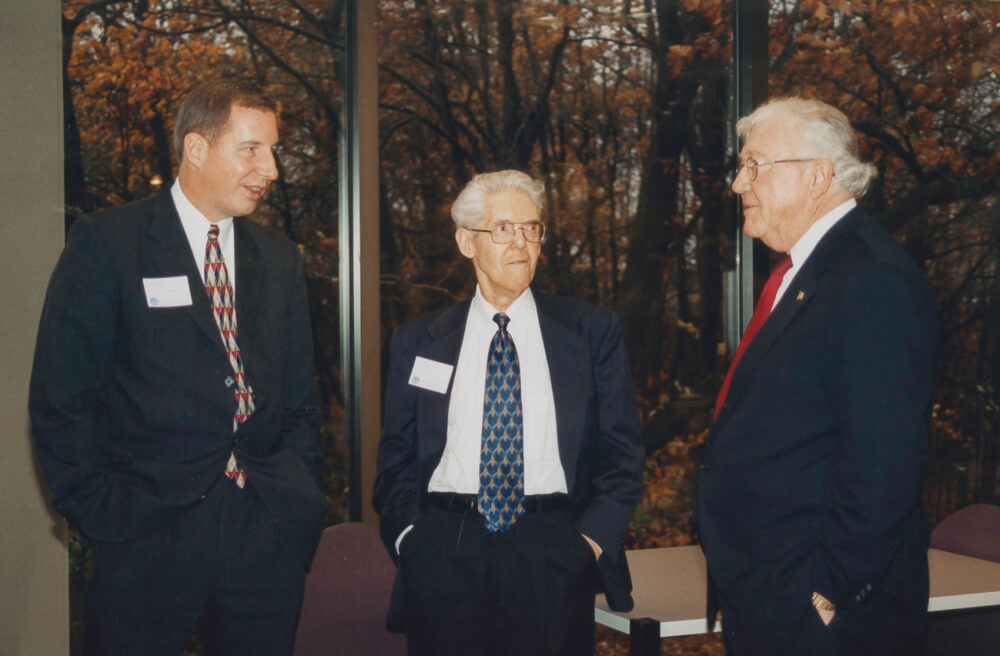 Former GVSU president Mark Murray, Harvey Lemmen and GVSU President Emeritus A. Don Lubbers 