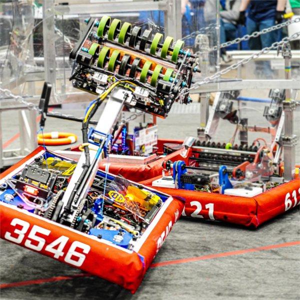 two robots compete against each other