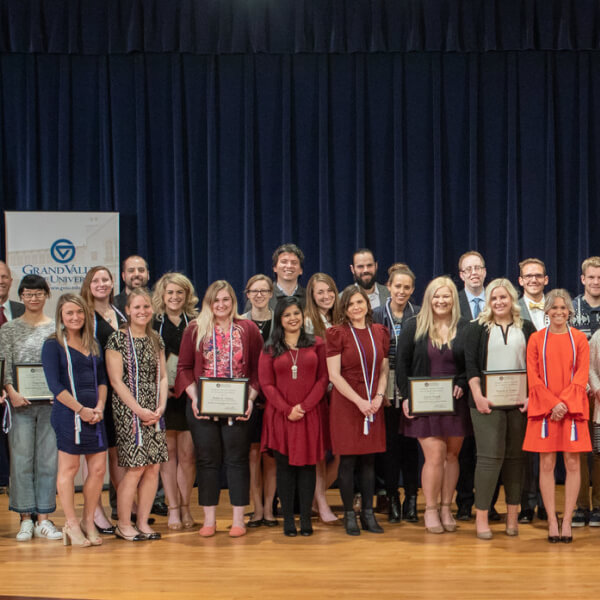 The Graduate School recognized 56 graduate students with Dean's Citation Awards during a celebration April 20 in Loosemore Auditorium on the Pew Grand Rapids Campus. 