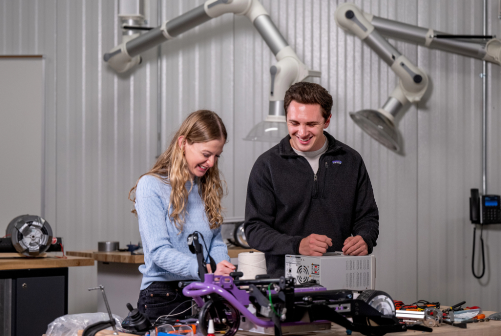 engineering students working on a project