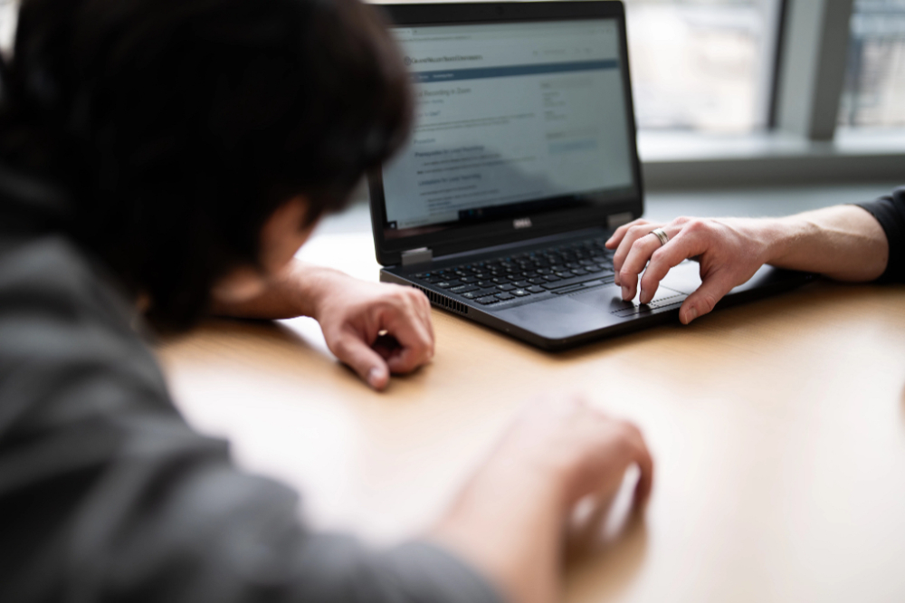 students at a computer