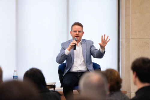 A business leader at the Secchia breakfast.