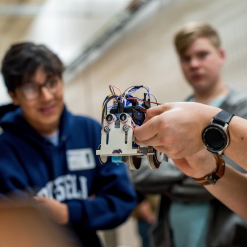 Students Viewing A Student Project