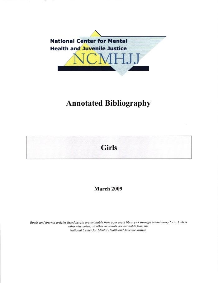 Annotated Bibliography On Juvenile Justice System