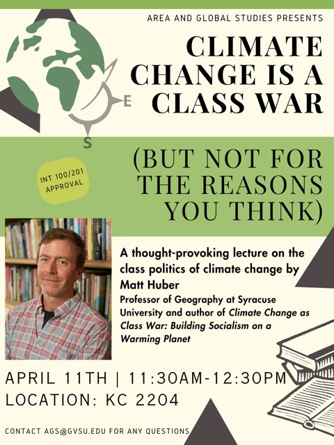 Matt Huber, Professor of Geography at Syracuse University and author of Climate Change as Class War: Building Socialism on a Warming Planet"