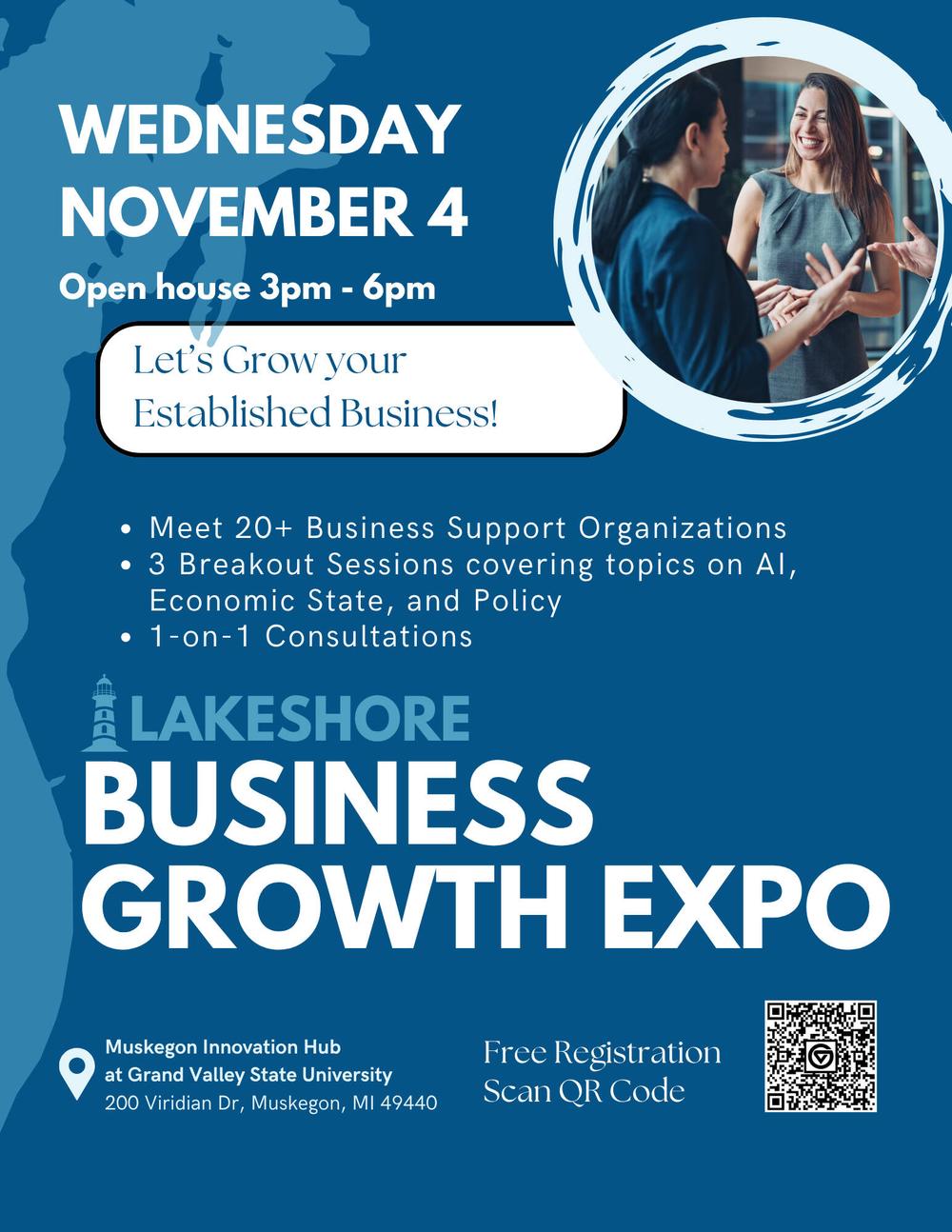 Flyer for Lakeshore Business Growth Expo
