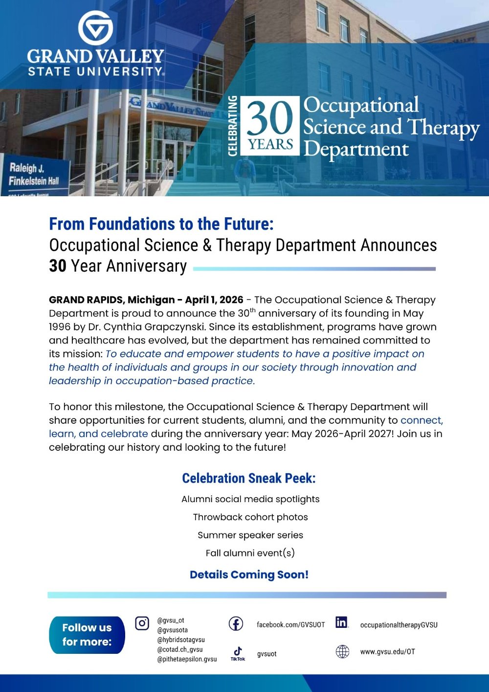 Occupational Therapy 30 yr Anniversary
