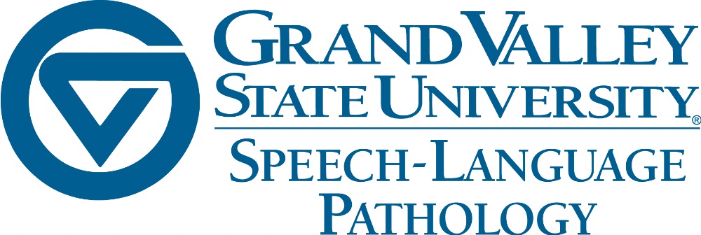 Grand Valley State University logo with Speech-Language Pathology written under it