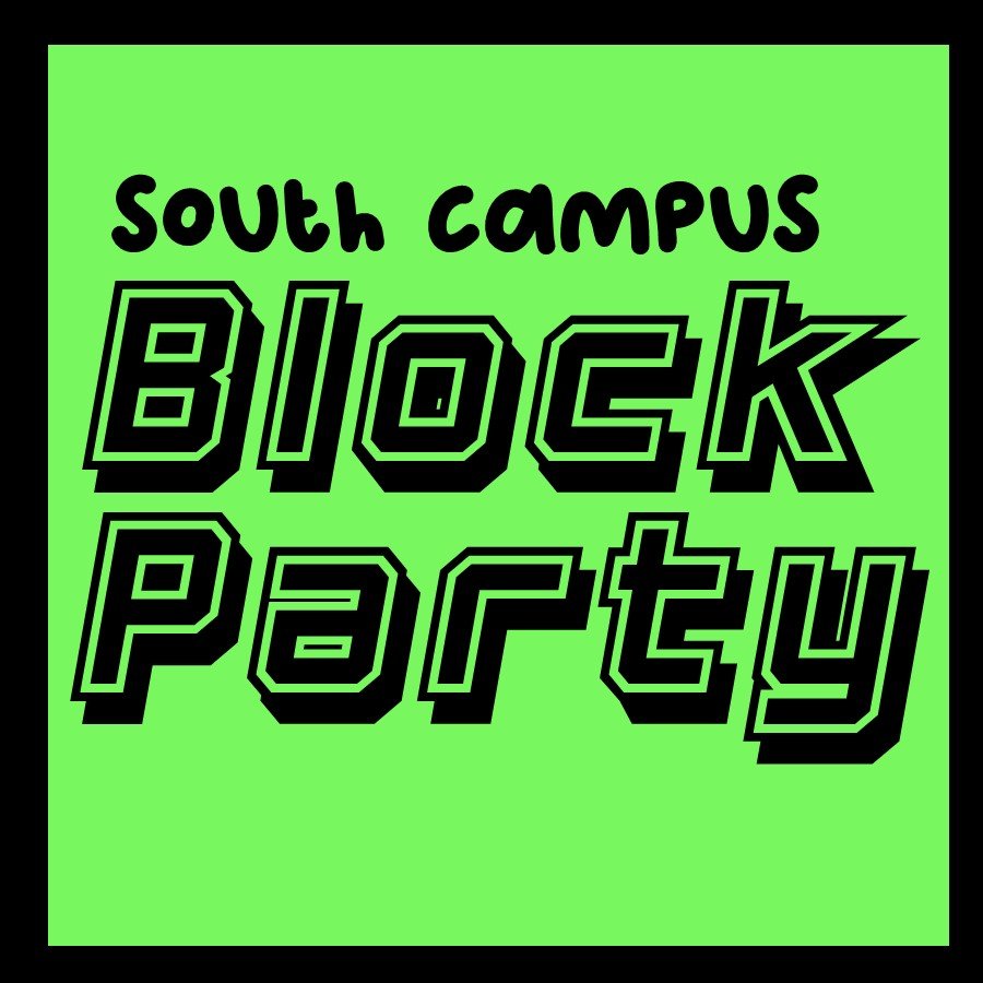 logo of south campus block party