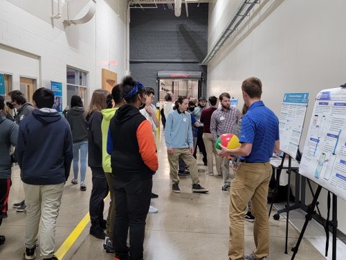 students observing a project demonstration