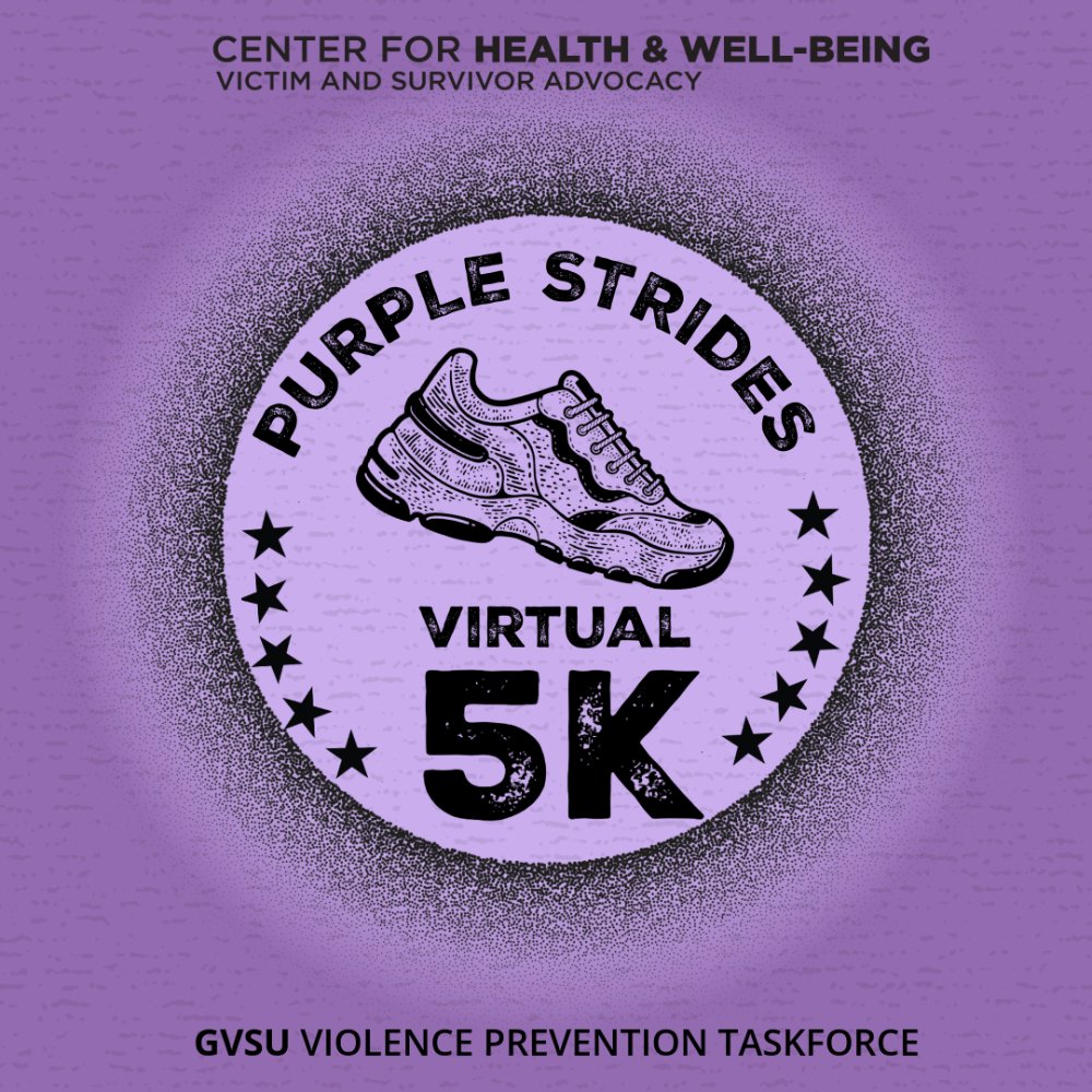 Poster for 5K that will also be on t-shirts featuring purple design