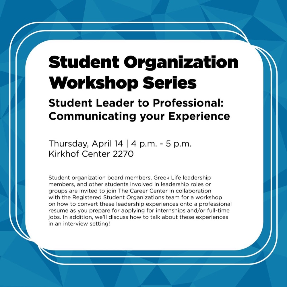 Student Organization Workshop Series