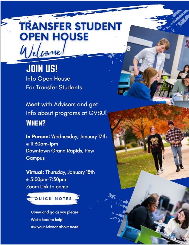 Transfer Student Welcome Event flyer
