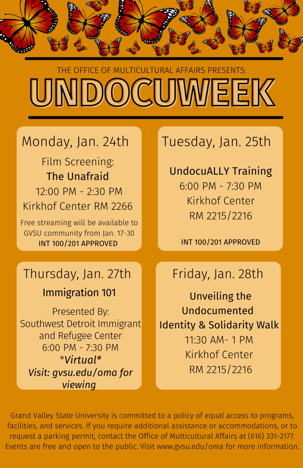 Flyer of information for UndocuAlly Training
