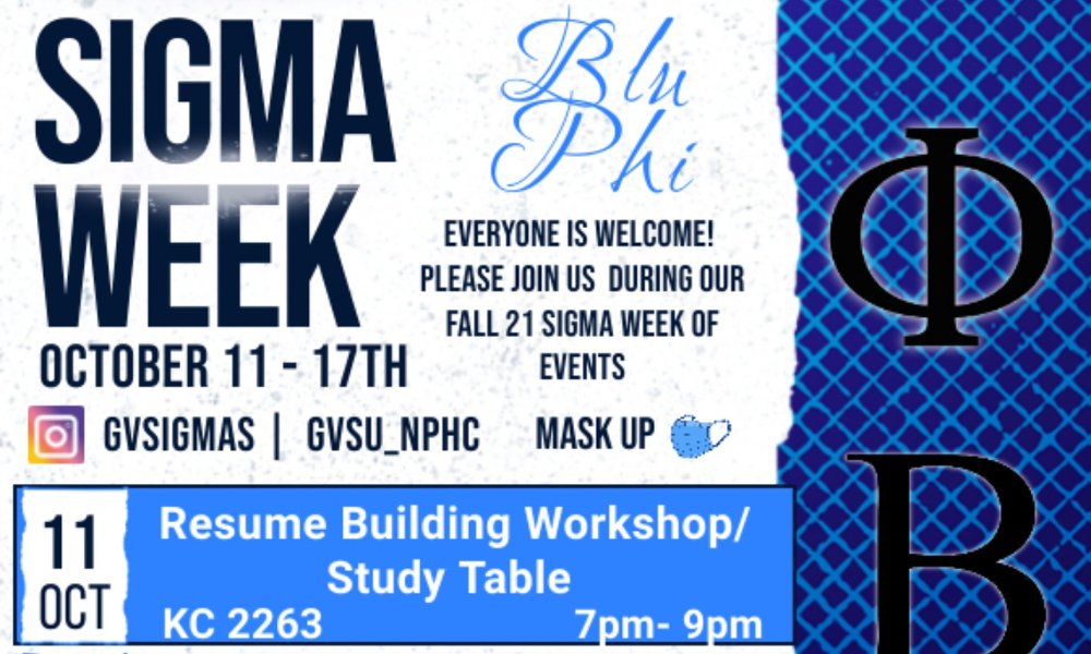 Resume Building Workshop/ Study Table (Fall 2021 Sigma Week )
