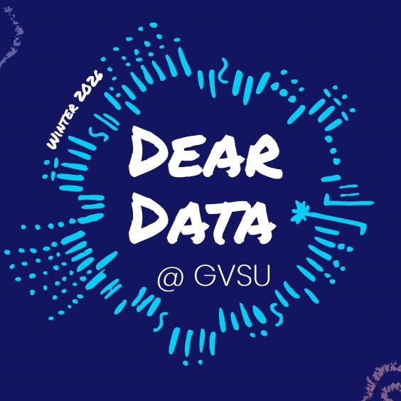 Dear Data @ GVSU logo surrounded by a circle of line and dot marks