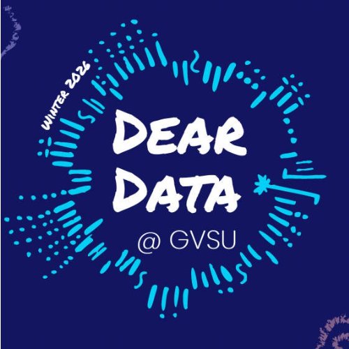Dear Data @ GVSU logo surrounded by a circle of line and dot marks