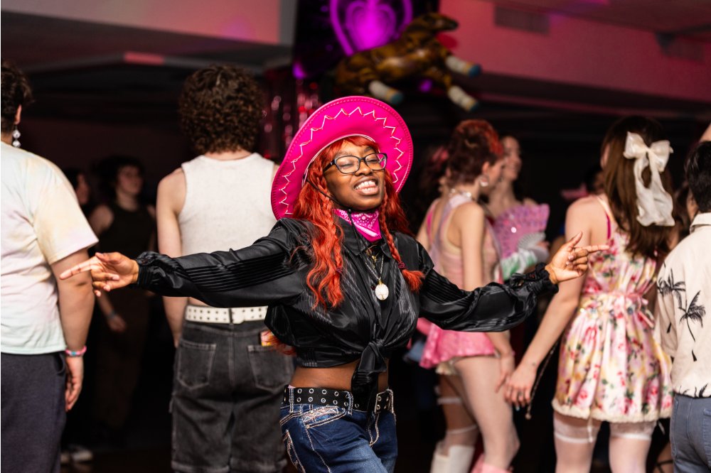 Student dancing at the Queer Rave