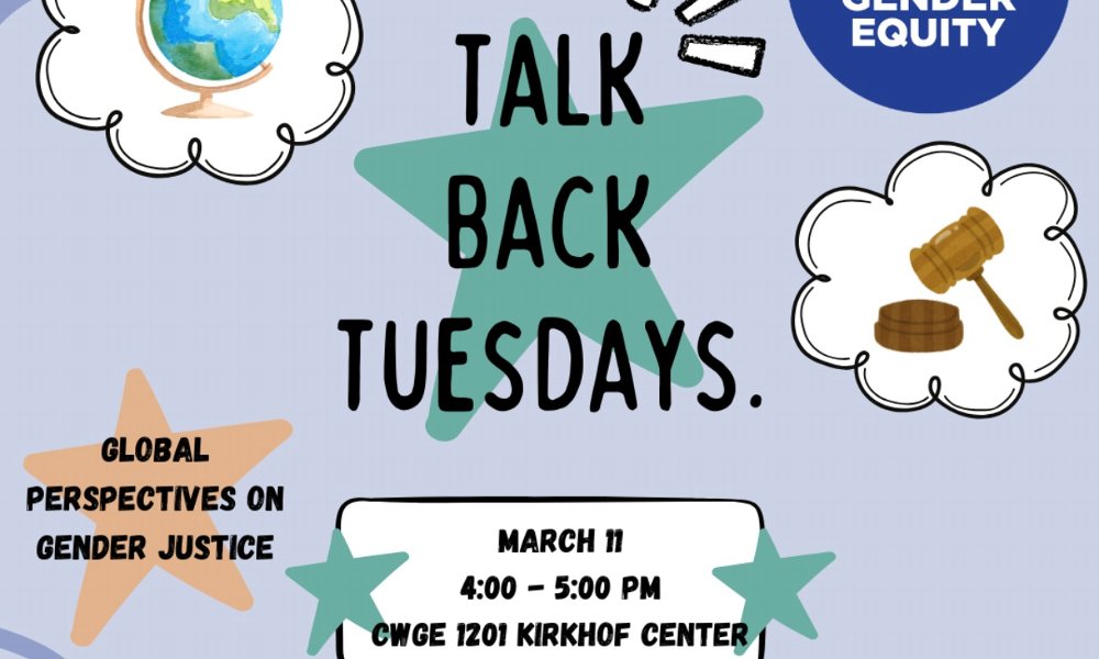 CWGE: Talk Back Tuesday- Global Perspectives on Gender Justice