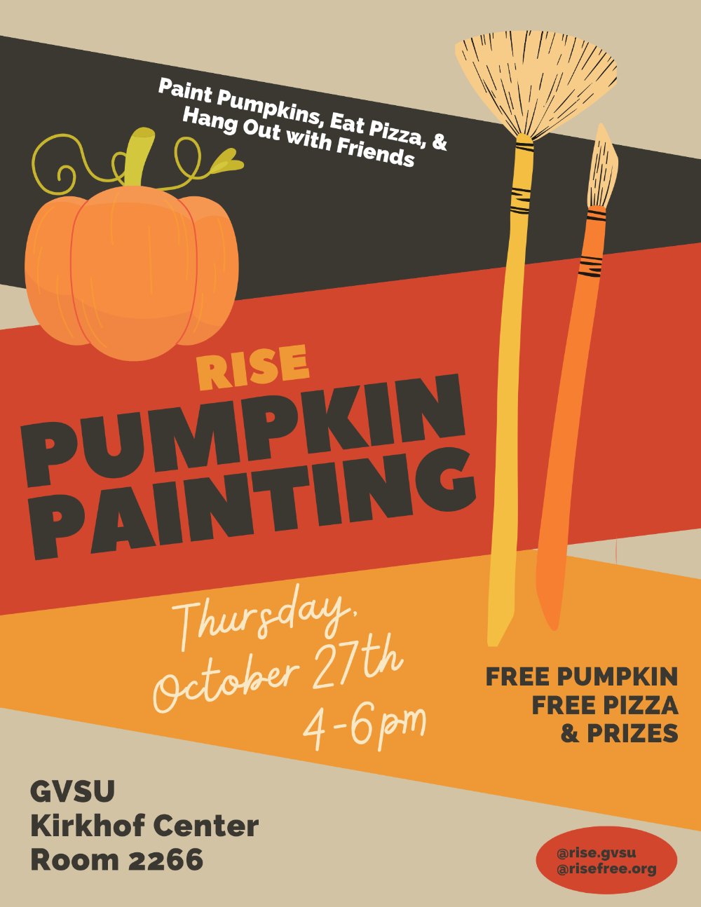 RISE pumpkin painting event flyer
