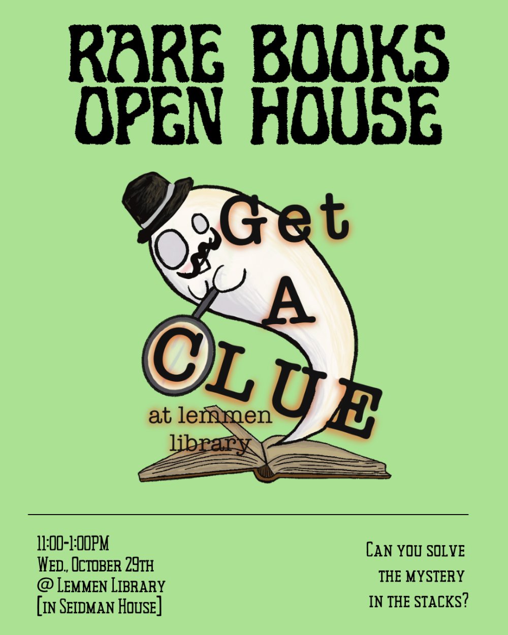 Rare Books Open House: Get a Clue at Lemmen Library