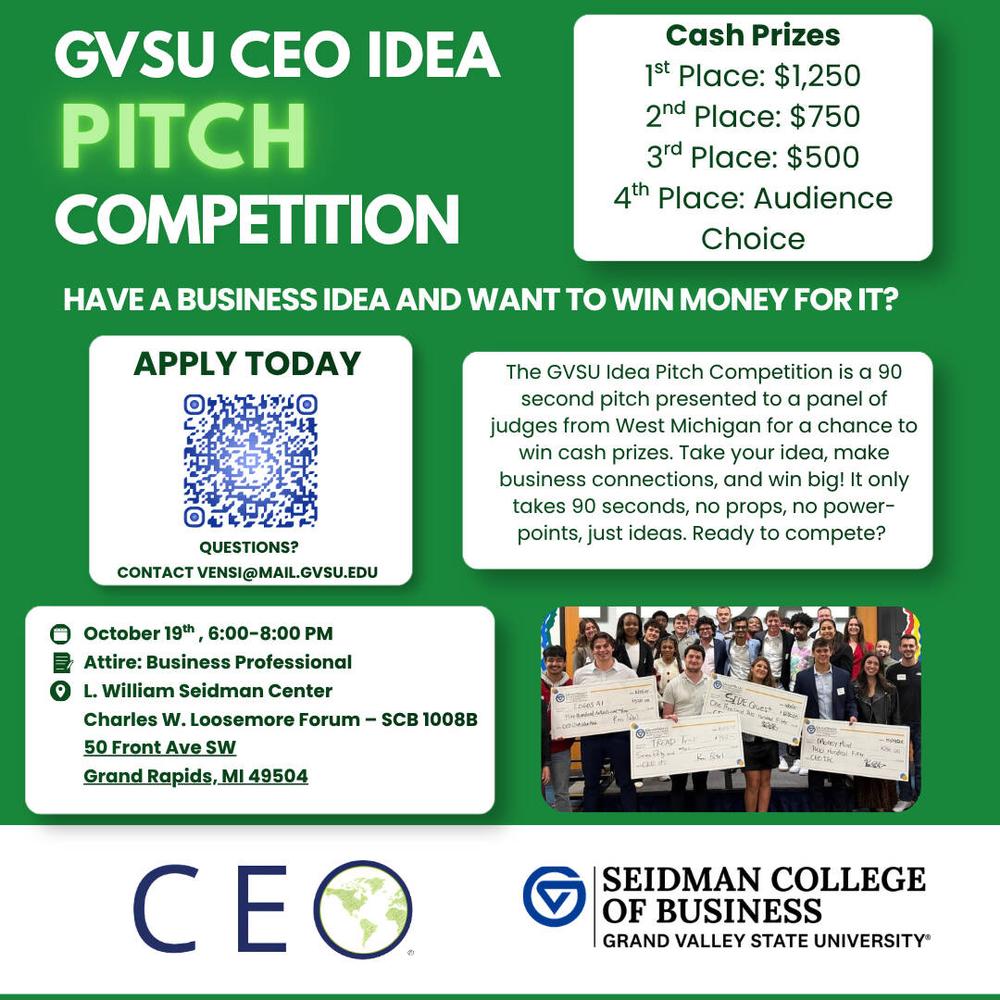 F26 CEO Idea Pitch competition flyer