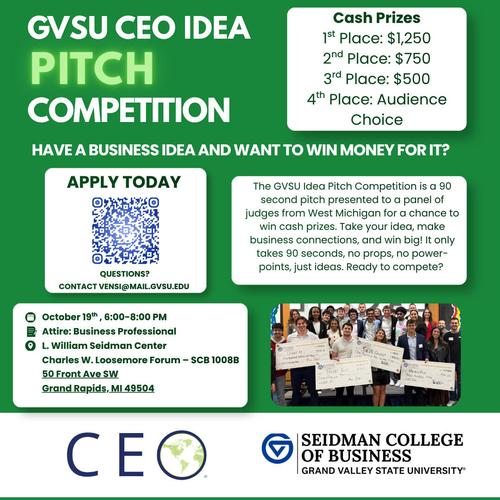 F26 CEO Idea Pitch competition flyer