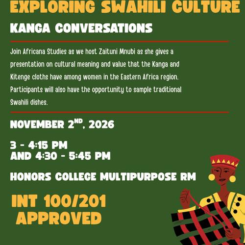 Exploring Swahili Culture: Kanga Conversations (INT 100/201 Approved)