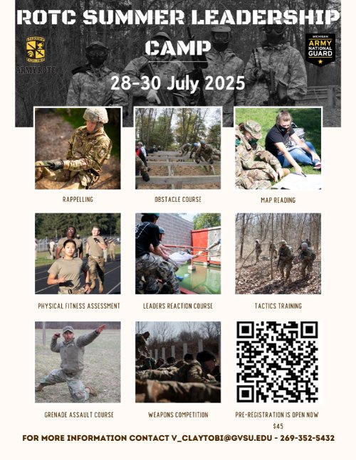 ROTC summer leadership camp events. Including rapelling, land navigation, etc..