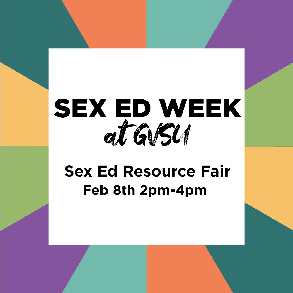 multicolor flier for sex ed week at gvsu