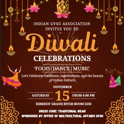 Diwali Flyer Invitation, Food Dance and Music