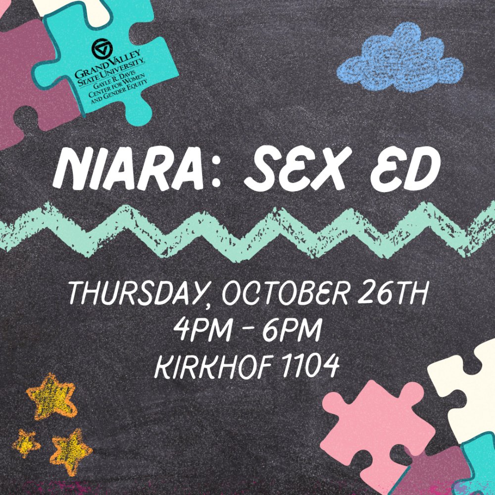 Niara Sex Ed, Thursday October 26th, Kirkhof 1104, 4pm - 6pm