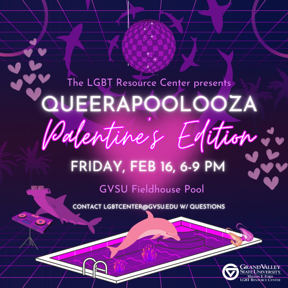 QueeraPOOLooza Palentine's Day Edition on Friday, February 16 from 6-9 PM