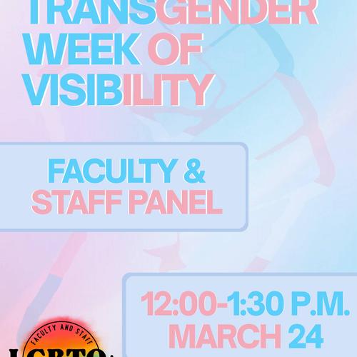 TWOV faculty/staff panel flyer, with gentle blues and pinks