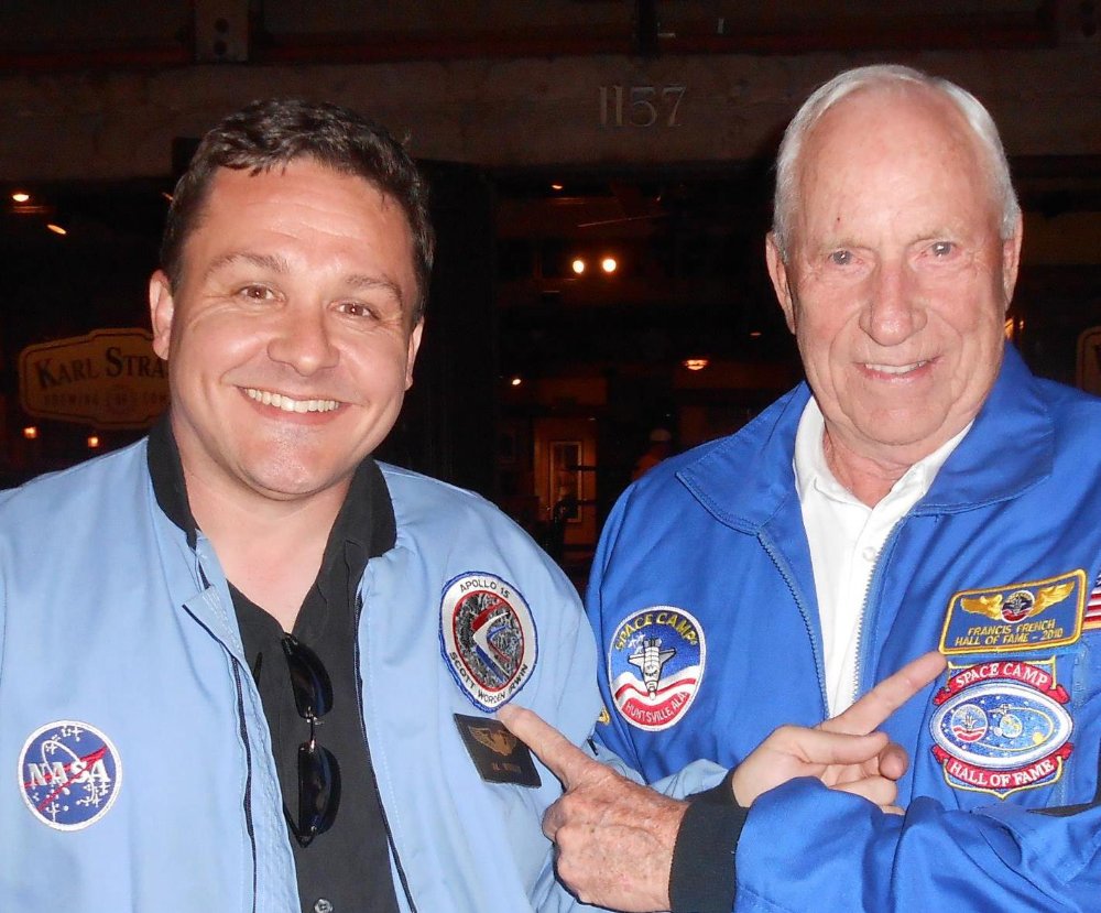 Author Francis French poses with astronaut Al Worden