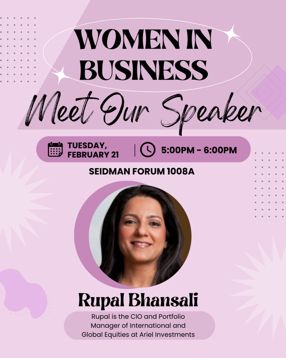 Women In Business Guest Speaker Flyer