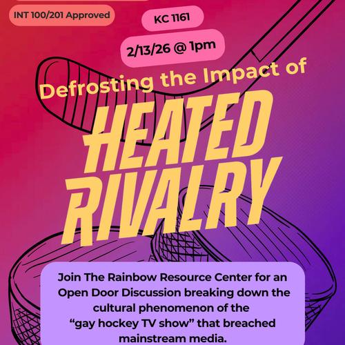 Heated Rivalry flyer for Open Door Discussion