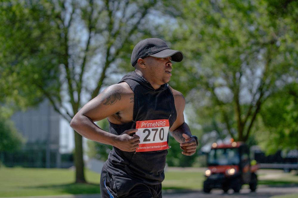 Officer Julian Luebke participating in the 2024 Race with GVPD