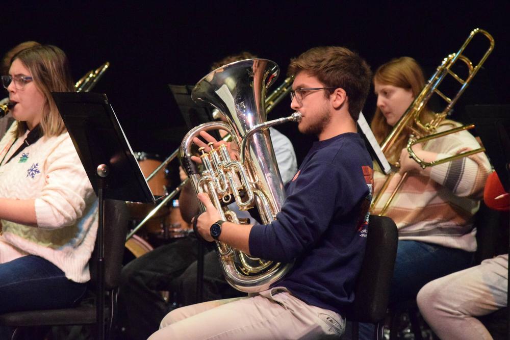 student playing euphonium