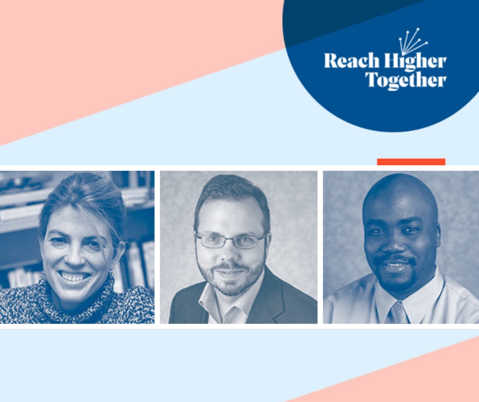 Fireside Chat Logo with panelists Jennifer Stewart, Robert Talbert, and Quincy Williams