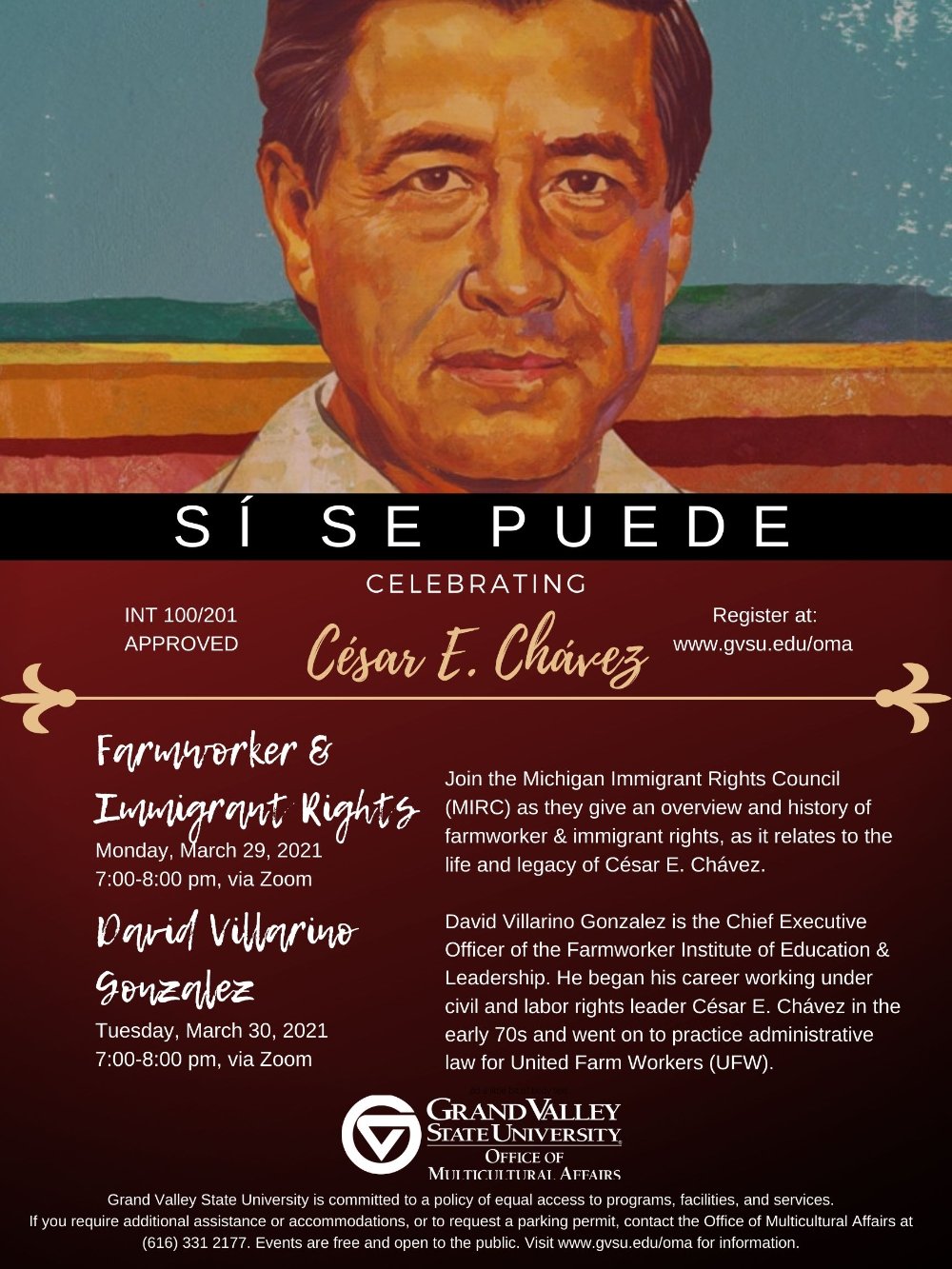 Cesar E. Chavez Celebration flyer 2021