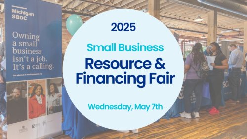 2025 Small Business Resource & Financing Fair in a light blue circle