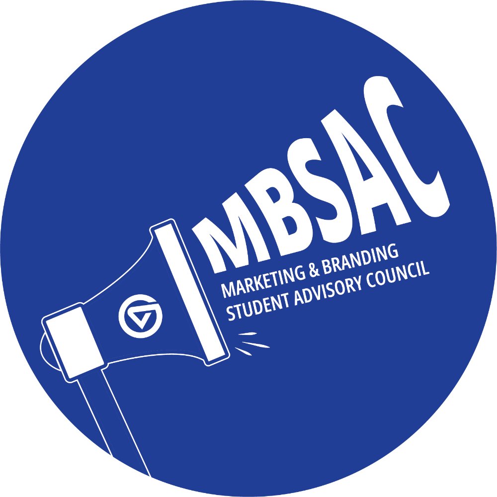 MBSAC Graphic with megaphone and the worlds Marketing and Branding Student Advisory Council