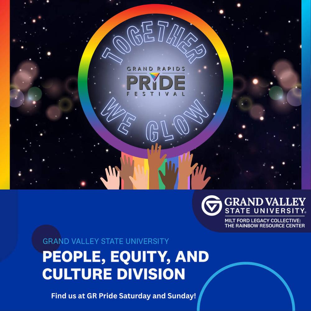 GR "Together We Glow" logo with a space-themed background and mix of hands raised up