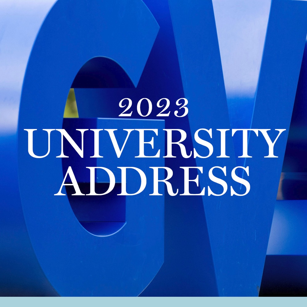 2023 University Address text infant  of GVSU block letters