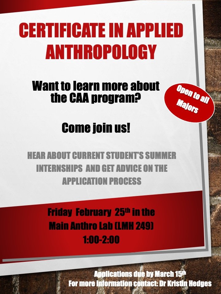 Certificate in Applied Anthropology.