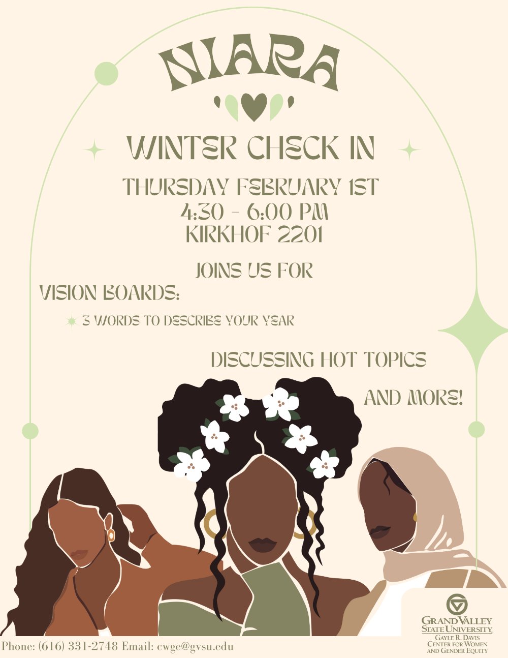 NIARA Winter Semester Check-In February 1st 4:30pm-6pm